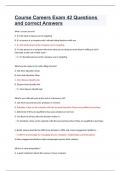 Course Careers Exam 42 Questions and correct Answers