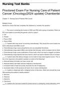 Proctored Exam For Nursing Care of Patients With Cancer |Oncology|2024 update| Chamberlain