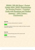 NR293 / NR-293 Exam 1 (Latest Update 2024 / 2025): Pharmacology for Nursing Practice | Complete Guide with Questions and Verified Answers | 100% Correct - Chamberlain
