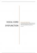 Vocal Cord Dysfunction Pathology