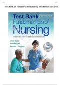 Test Bank for Fundamentals of Nursing 10th Edition by Taylor Chapter 1-47 ||Complete Guide A+||Latest Updated Version