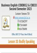 Lecture notes Business English (CBEB011) 