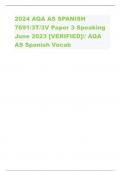 2024 AQA AS SPANISH 7691/3T/3V Paper 3 Speaking June 2023 [VERIFIED]// AQA AS Spanish Vocab