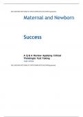 MATERNAL AND NEWBORN SUCCESS REVIEW APPLYING CRITICAL THINKING