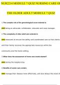 nur2214 module 7 quiz nursing care of the older adult  (2024/2025) Newest Questions and Answers (Verified Answers)