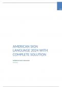 AMERICAN SIGN LANGUAGE 2024 WITH COMPLETE SOLUTION