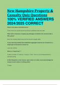 New Hampshire Property & Casualty Quiz Questions 100% VERIFIED ANSWERS  2024/2025 CORRECT