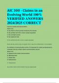 AIC 300 - Claims in an Evolving World 100%  VERIFIED ANSWERS  2024/2025 CORRECT ALREADY PASSED