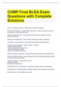 COMP Final BLEA Exam Questions with Complete Solutions 