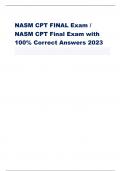 NASM CPT FINAL Exam / NASM CPT Final Exam with 100% Correct Answers 2023