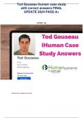 Tod Gouseau ihuman case study with correct answers FINAL UPDATE 2024 PASS A+