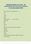Michigan Builders License - All questions for the 60 Course complete test exam update 2024.