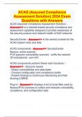 ACAS (Assured Compliance Assessment Solution) 2024 Exam Questions with Answers