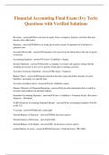 Financial Accounting Final Exam (Ivy Tech) Questions with Verified Solutions