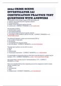 2024 CRIME SCENE INVESTIGATOR IAI CERTIFICATION PRACTICE TEST QUESTIONS WITH ANSWERS