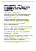 IAI PRACTICE TEST – SOURCEBOOK 2024 COMPLETE QUESTIONS AND ANSWERS TOPSCORE