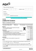 2023 AQA GCSE COMPUTER SCIENCE 8525/2 Paper 2 Computing concepts Question  Paper & Mark scheme (Merged) June 2023 [VERIFIED