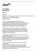 AQA A - LEVEL BIOLOGY PAPER 2 TOPIC 5 - 8 EXAM GUIDE QNS & ANS MAY 2024