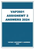 VAP2601 ASSIGNMENT 2 ANSWERS 2024