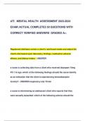 ATI MENTAL HEALTH ASSESSMENT 2023-2024  EXAM |ACTUAL COMPLETE5 50 QUESTIONS WITH  CORRECT VERIFIED ANSWERS GRADED A+.