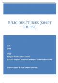 OCR 2023 GCSE Religious Studies (Short Course) J125/01: Religion, philosophy and ethics in the modern world Question Paper & Mark Scheme (Merged
