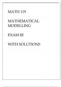 MATH 119 MATHEMATICAL MODELLING EXAM 3 FALL COMPLETE WITH SOLUTIONS.