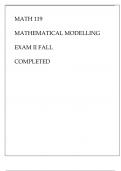MATH 119 MATHEMATICAL MODELLING EXAM II FALL COMPLETED.