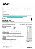 2023 AQA GCSE MATHEMATICS 8300/2H Higher Tier Paper 2 Calculator Question  Paper & Mark scheme (Merged) June 2023 [VERIFIED]