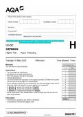 2023 AQA GCSE GERMAN 8668/RH Paper 3 Reading Higher Tier Question Paper & Mark scheme (Merged) June 2023 [VERIFIED]