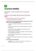 Vicarious Liability - Tort Law