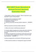 DRII CBCP Exam Questions &  Revised Correct Answers.  Guarantee Pass!!