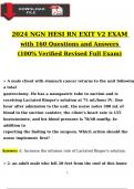 RN HESI Exit V2 Exam 2024 With 160 NGN Questions and Answers, 100% Verified Newest Version
