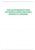 ECON 203 (INTERMEDIATE MICRO  ELECTRONICS I) SAMPLE FINAL EXAM 1 UNIVERSITY OF CONCORDIA.