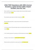 CSIA TEST Questions with 100% Correct Answers | Latest Version 2024 | Expert Verified | Ace the Test