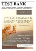 Test Bank for Physical Examination and Health Assessment, 3rd Canadian Edition (Jarvis, 2019), Chapter 1-31 | All Chapters