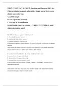 WEST COAST EMT BLOCK 2_Questions and Answers 100% A+_ 