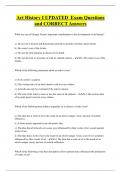 Art History I UPDATED Exam Questions  and CORRECT Answers