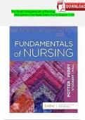 Test Bank Fundamentals of Nursing 10th Edition Test Bank Potter Perry Chapter 1-50 | Complete Update 9780323677721