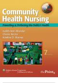 Community Health Nursing Promoting and Protecting the Public’s Health 7th Edition Judith A. Allender, EdD, MSN, MEd, RN