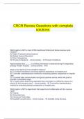   CRCR Review Questions with complete solutions.