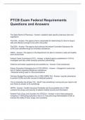 PTCB Exam Federal Requirements Questions and Answers 2024