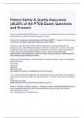 Patient Safety & Quality Assurance (26.25% of the PTCB Exam) Questions and Answers