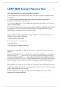 LEAP 2025 Biology Practice Test Questions & Answers Already Graded A+