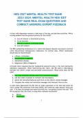 HESI EXIT MENTAL HEALTH EXAM 2023 REVIEWED IN 2024 ONWARDS LATEST EXAM STUDY GUIDE NEWEST FROM ACTUAL EXAM WITH QUESTIONS AND CORRECT DETAILED ANSWERS VERIFIED GRADED A+