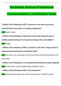 Southwest Airlines Professional Communications Certification Exam 201 questions & Answers 2024 ( A+ GRADED 100% VERIFIED)