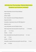 Ati Endocrine Pharmacolgy: Diabetic Medications Questions and Answers | Graded A