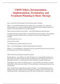 CBMT Ethics, Documentation, Implementation, Termination, and Treatment Planning in Music Therapy