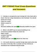 EMT FISDAP Final Exam Questions and Answers 2024 / 2025 | 100% Verified Answers