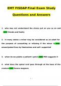 EMT FISDAP Final Exam Study Questions and Answers 2024 / 2025 | 100% Verified Answers