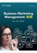 Business Marketing Management B2B, 13th Edition Michael D. HuttThomas W. SpehDouglas Hoffman Test Bank